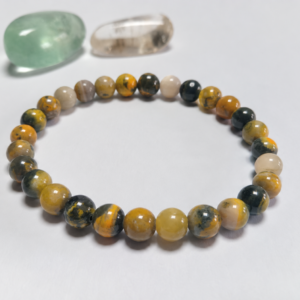 Bracelet boules 6mm Jaspe Bumblebee