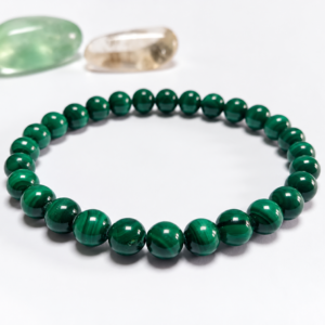 Bracelet boules vert Malachite naturelle
